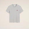 AMI PARIS GREY COTTON AMI DE COEUR TEE