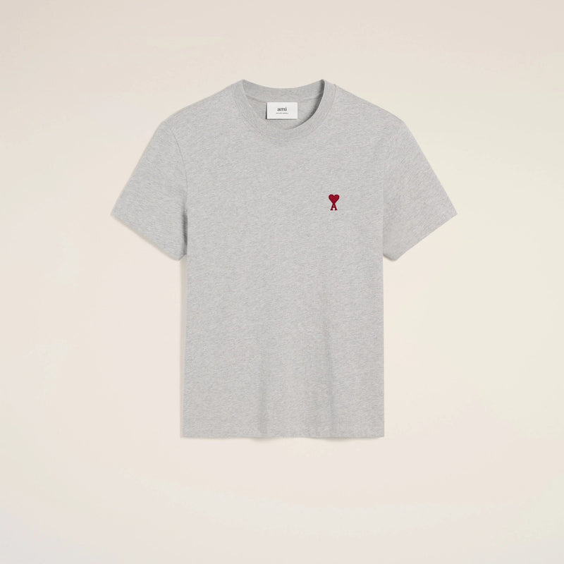 AMI PARIS GREY COTTON AMI DE COEUR TEE