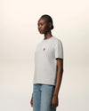 AMI PARIS GREY COTTON AMI DE COEUR TEE