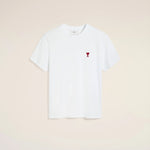 AMI PARIS WHITE COTTON AMI DE COEUR TEE