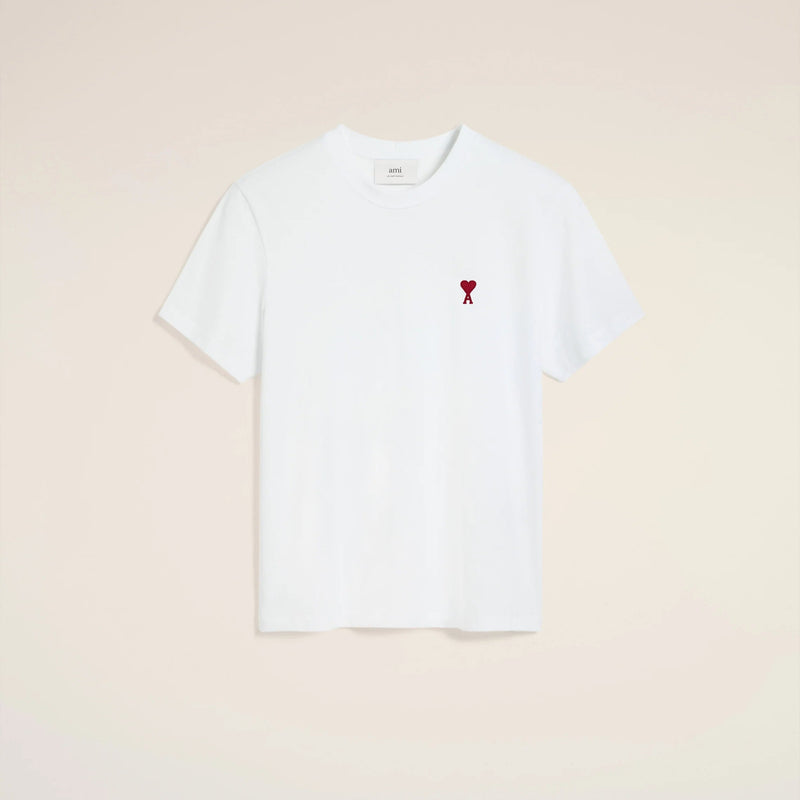 AMI PARIS WHITE COTTON AMI DE COEUR TEE