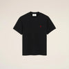 AMI PARIS BLACK COTTON AMI DE COEUR TEE