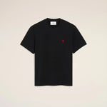AMI PARIS BLACK COTTON AMI DE COEUR TEE