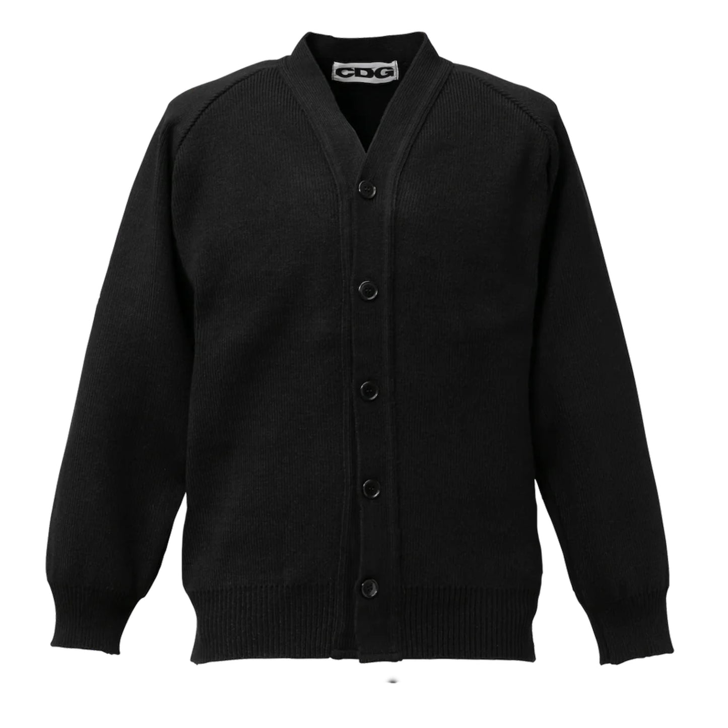 COMME DES GARCONS CDG CDG PATCH V-NECK SCHOOL CARDIGAN