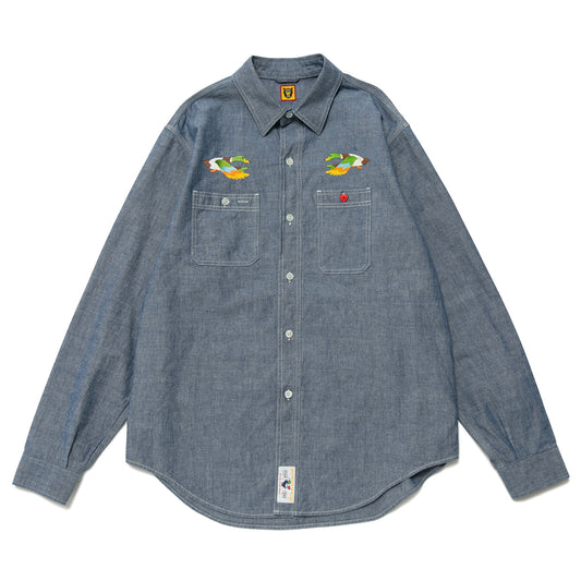 HUMAN MADE 23FW CHAMBARY L/S SHIRT(HM25SH002)