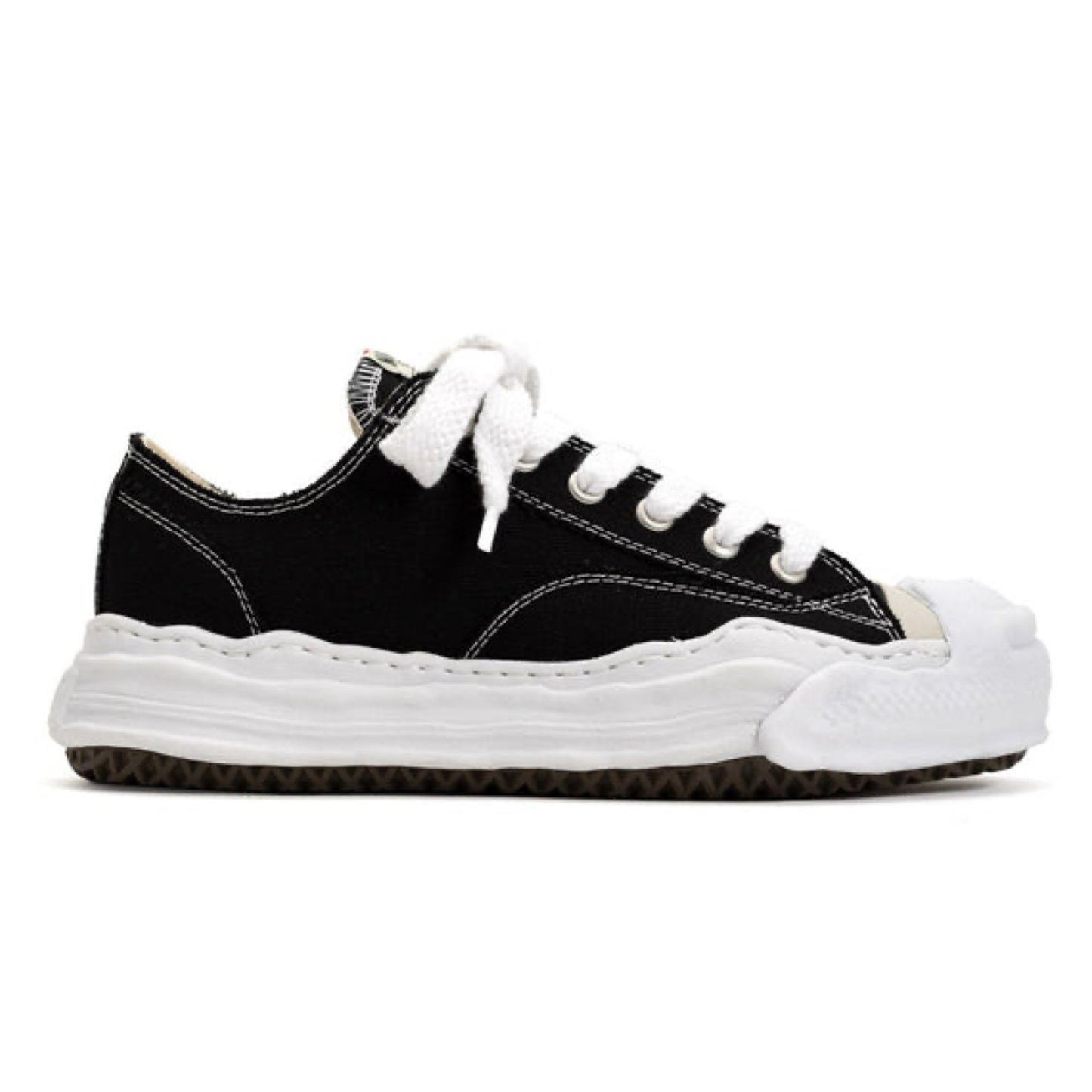(A05FW702)MAISON MIHARA YASUHIRO "HANK" OG SOLE CANVAS LOW TOP SNEAKER BLACK