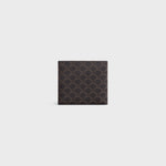CELINE BI-FOLD WALLET WITH COIN COMPARTMENT IN TRIOMPHE CANVAS BLACK
