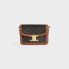 CELINE TEEN TRIOMPHE BAG IN TRIOMPHE CANVAS AND CALFSKIN TAN