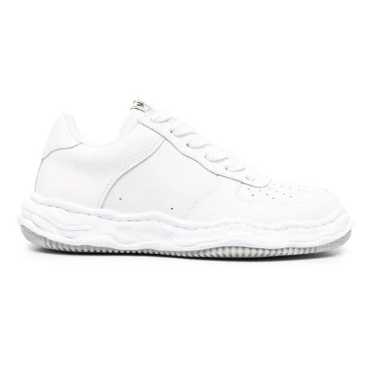 (A11FW712)MAISON MIHARA YASUHIRO "WAYNE" OG SOLE EMBOSSED LEATHER LOW TOP SNEAKER WHITE/WHITE