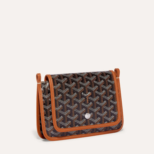 GOYARD PLUMET POUCH-WALLET (BLACK/TAN)