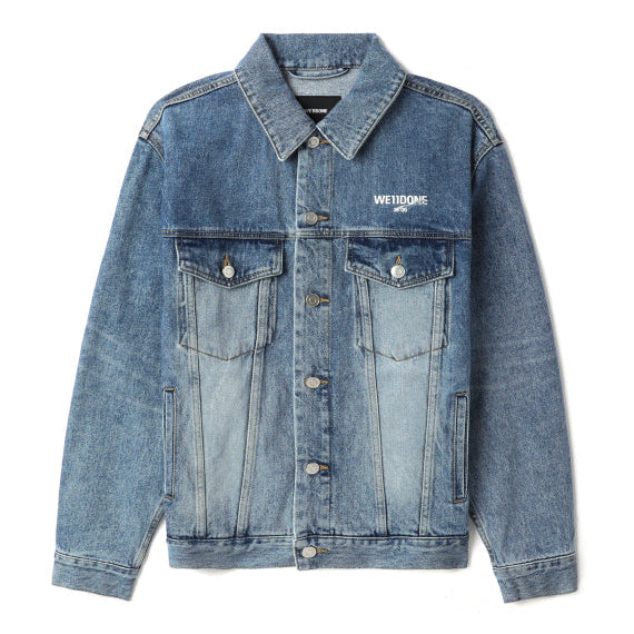WE11DONE BLUE 1506 LOGO LOOSE FIT DENIM JACKET