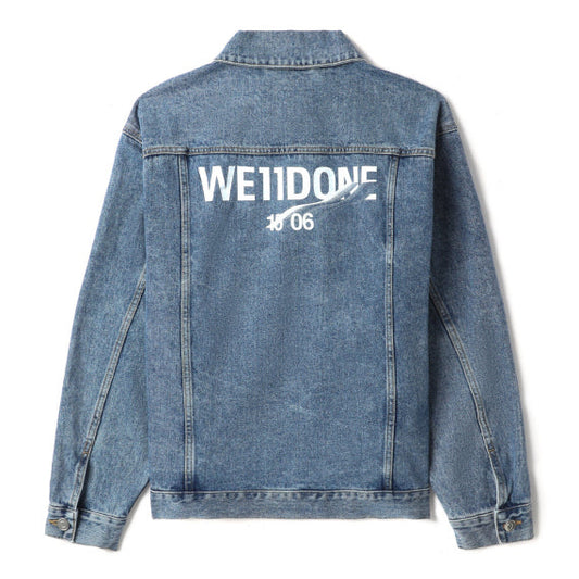 WE11DONE BLUE 1506 LOGO LOOSE FIT DENIM JACKET