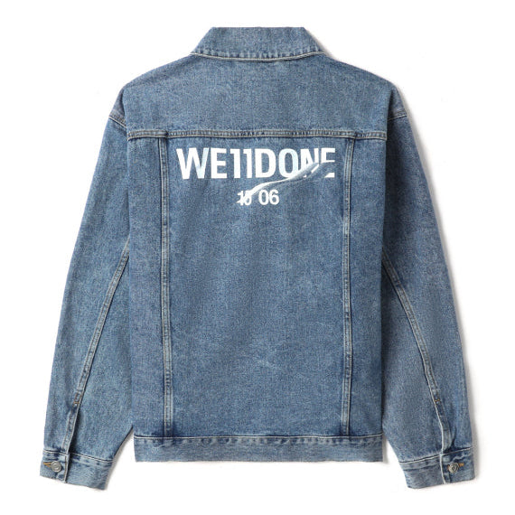 WE11DONE BLUE 1506 LOGO LOOSE FIT DENIM JACKET