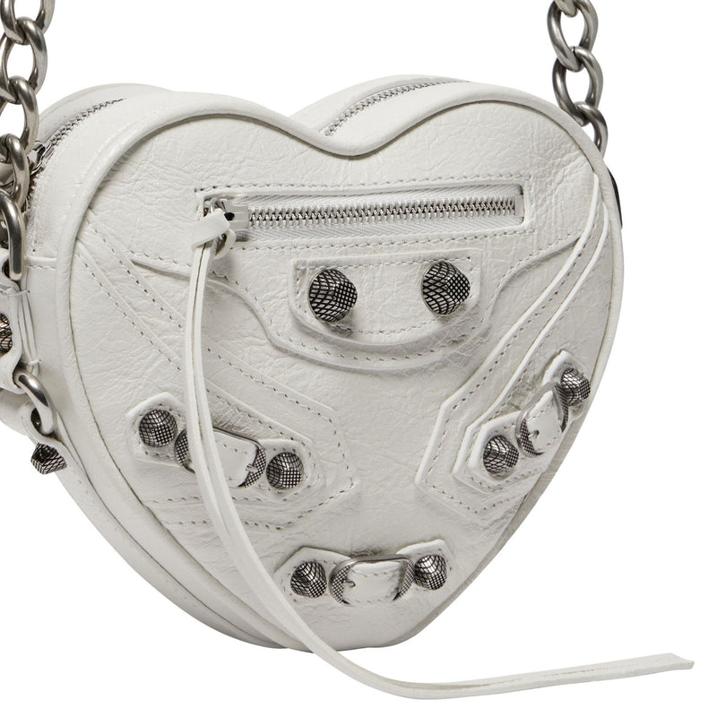 [PREORDER] BALENCIAGA LE CAGOLE HEART MINI BAG IN OPTIC WHITE