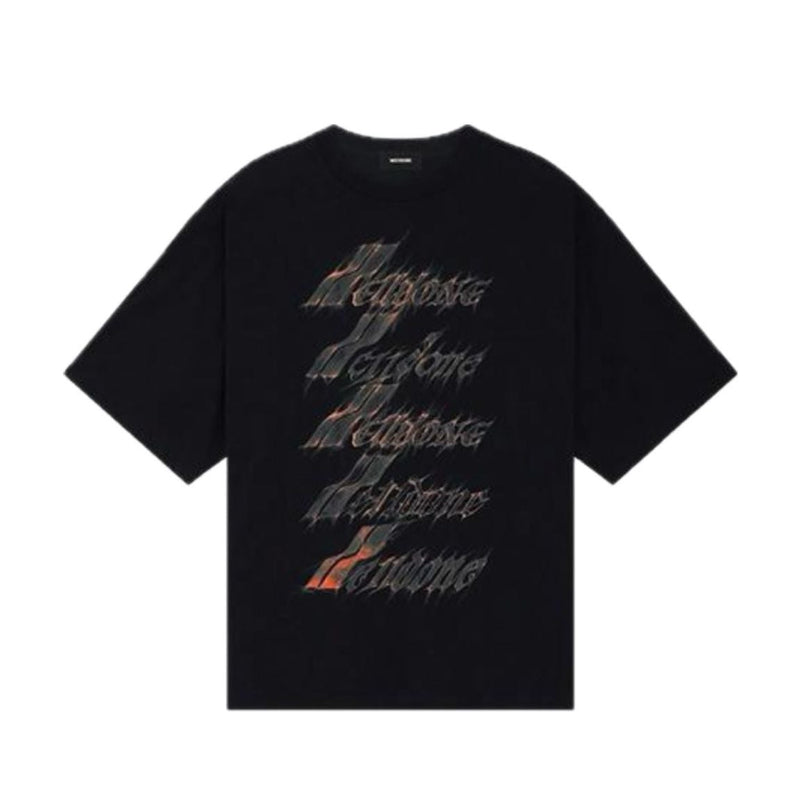 WE11DONE BLACK SPARK LOGO TEE