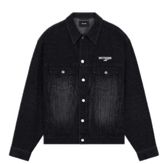 WE11DONE BLACK 1506 LOGO LOOSE FIT DENIM JACKET