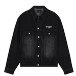 WE11DONE BLACK 1506 LOGO LOOSE FIT DENIM JACKET