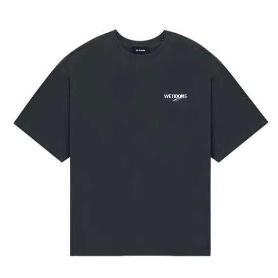 WE11DONE CHARCOAL WAVE LOGO TEE