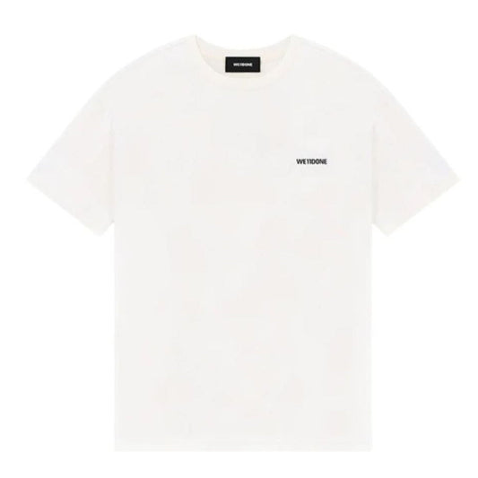 WE11DONE IVORY COTTON MINI LOGO TEE