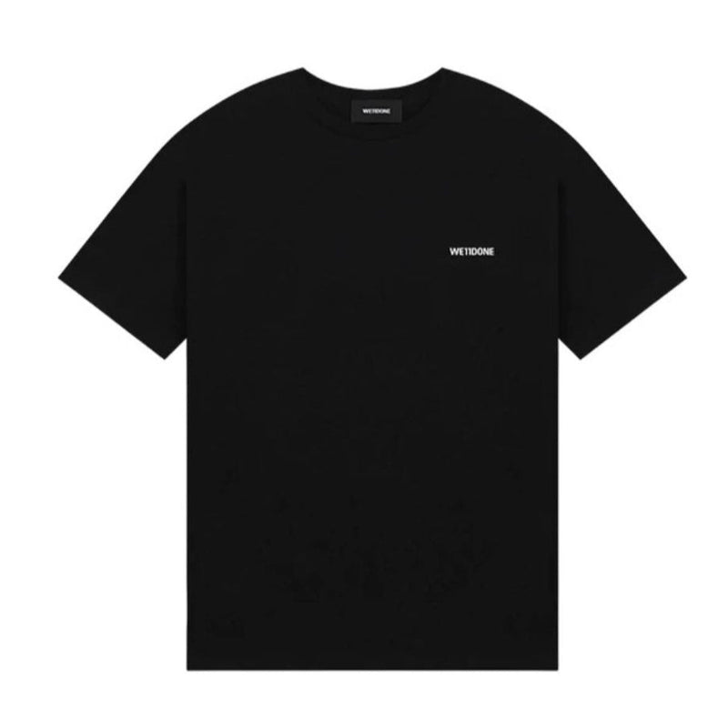 WE11DONE BLACK COTTON MINI LOGO TEE