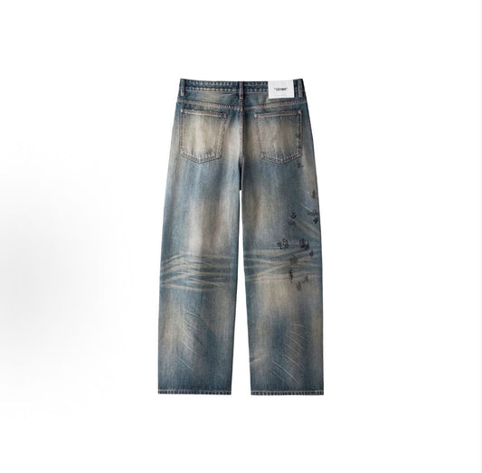 [PREORDER] OFF WHITE 26SS RETRO WASHED DISTRESSED ARROW HEAVYV DUTY RIPPED JEANS