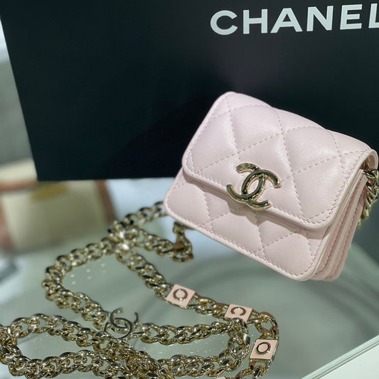CHANEL CHAIN SHOULDER BAG PINK