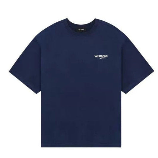 WE11DONE NAVY WAVE LOGO TEE