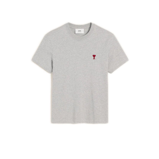 AMI PARIS GREY COTTON AMI DE COEUR TEE