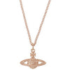 VIVIENNE WESTWOOD MINI BAS PENDANT PINK GOLD SILK NECKLACE