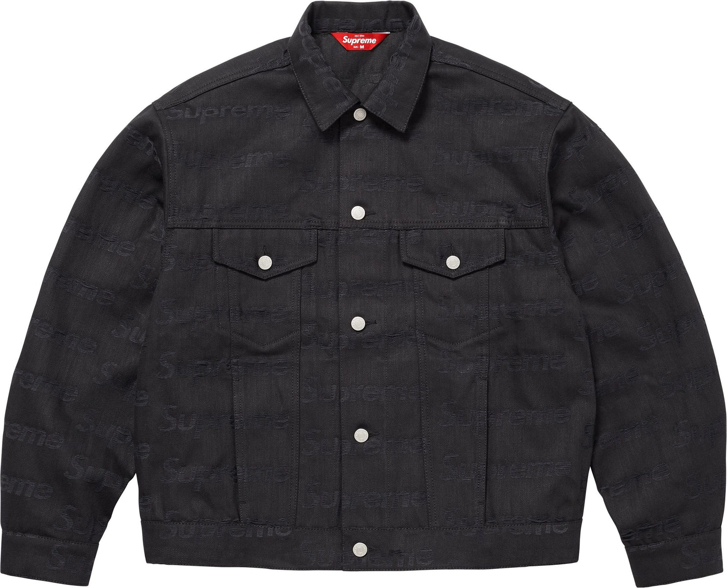 SUPREME 25FW JACQUARD LOGOS DENIM TRUCKER JACKET