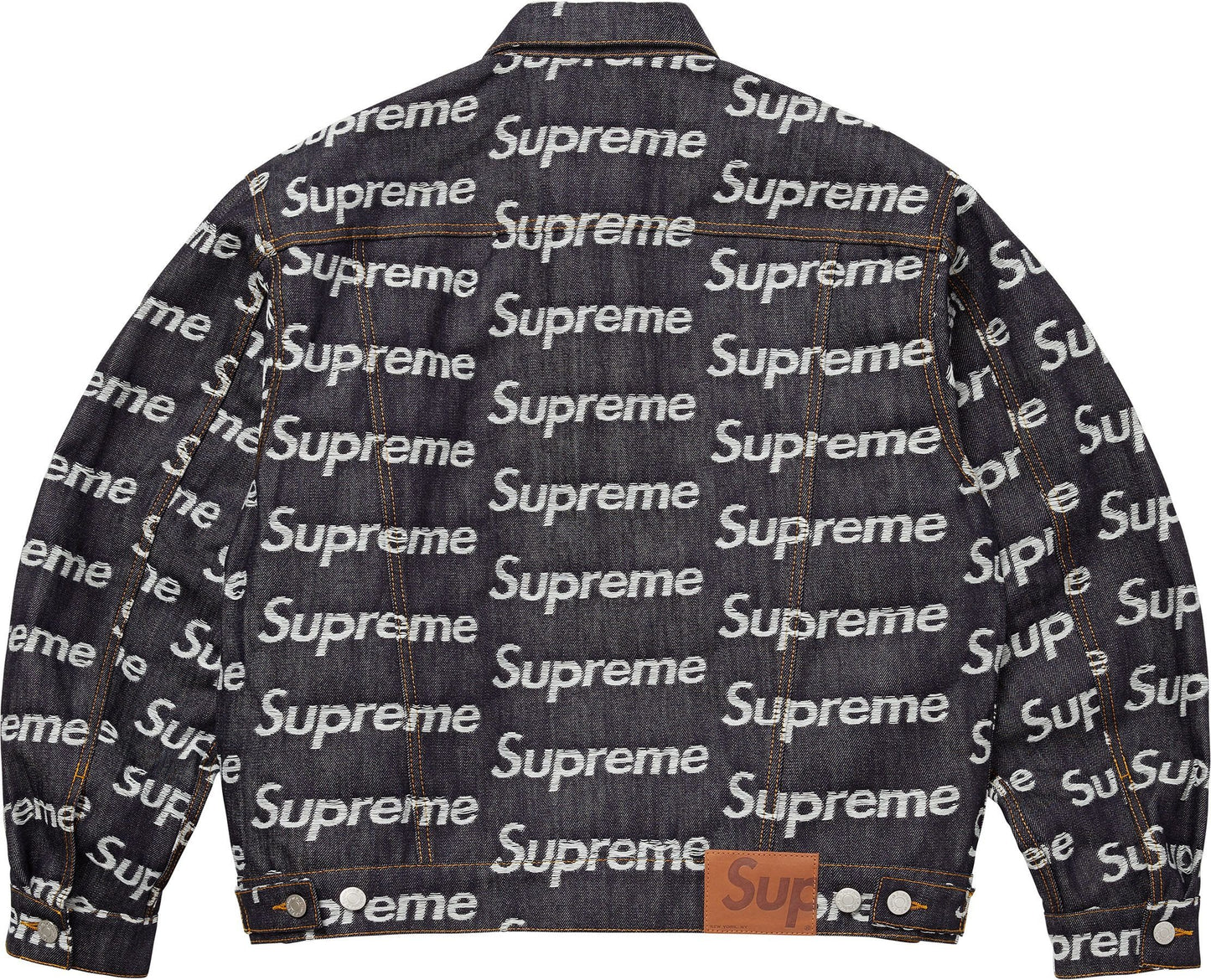 SUPREME 25FW JACQUARD LOGOS DENIM TRUCKER JACKET
