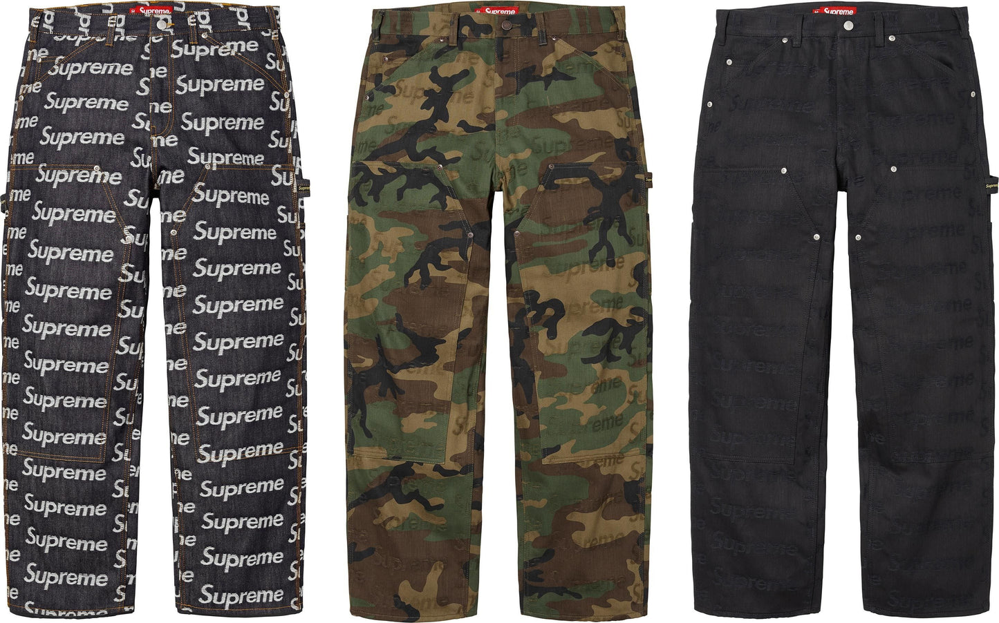 SUPREME 25FW JACQUARD LOGOS DOUBLE KNEE DENIM PAINTER JEAN