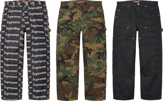 SUPREME 25FW JACQUARD LOGOS DOUBLE KNEE DENIM PAINTER JEAN