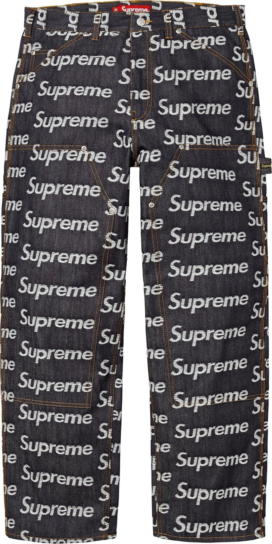 SUPREME 25FW JACQUARD LOGOS DOUBLE KNEE DENIM PAINTER JEAN