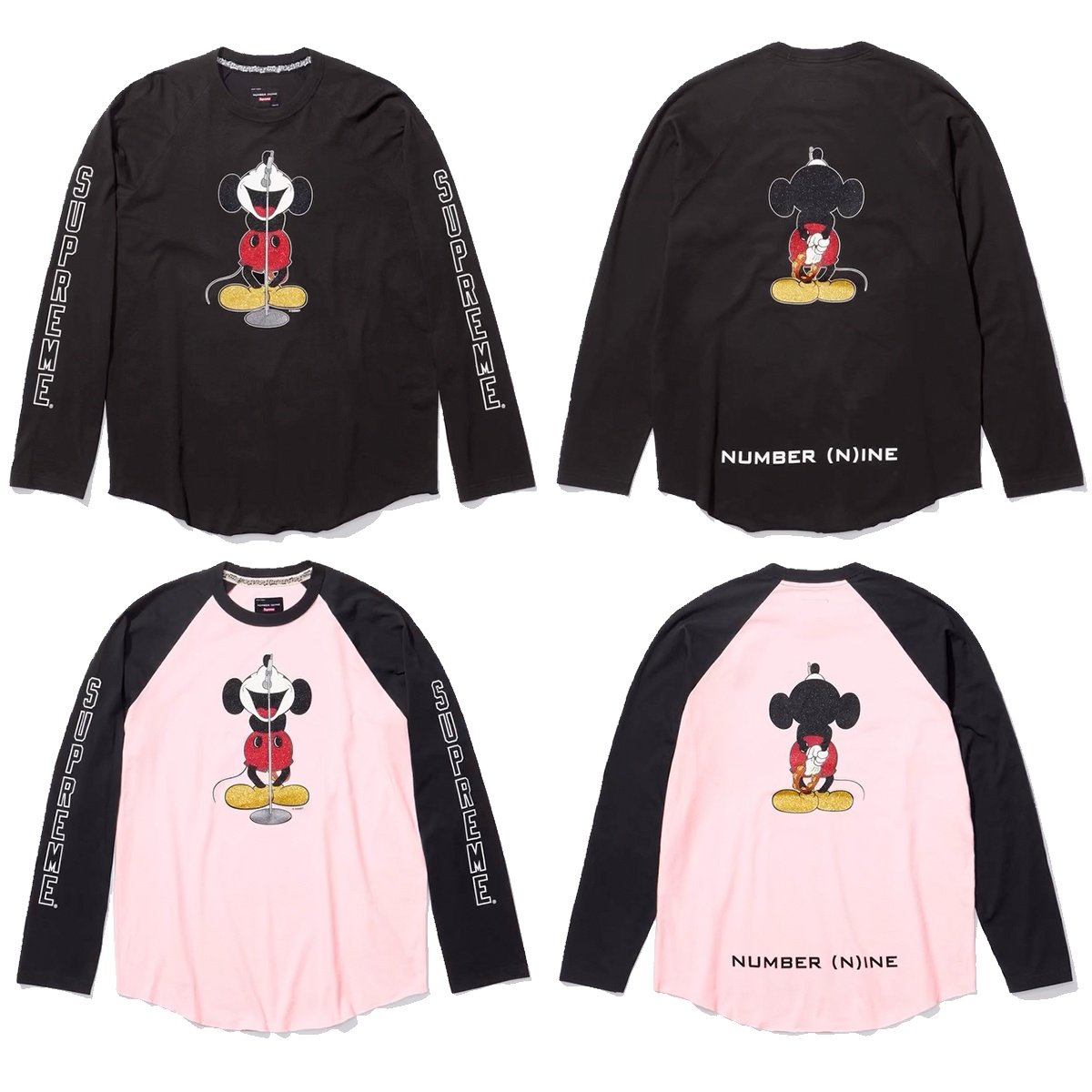 SUPREME 25FW SUPREME/NUMBER (N)INE MICKEY RAGLAN L/S TOP