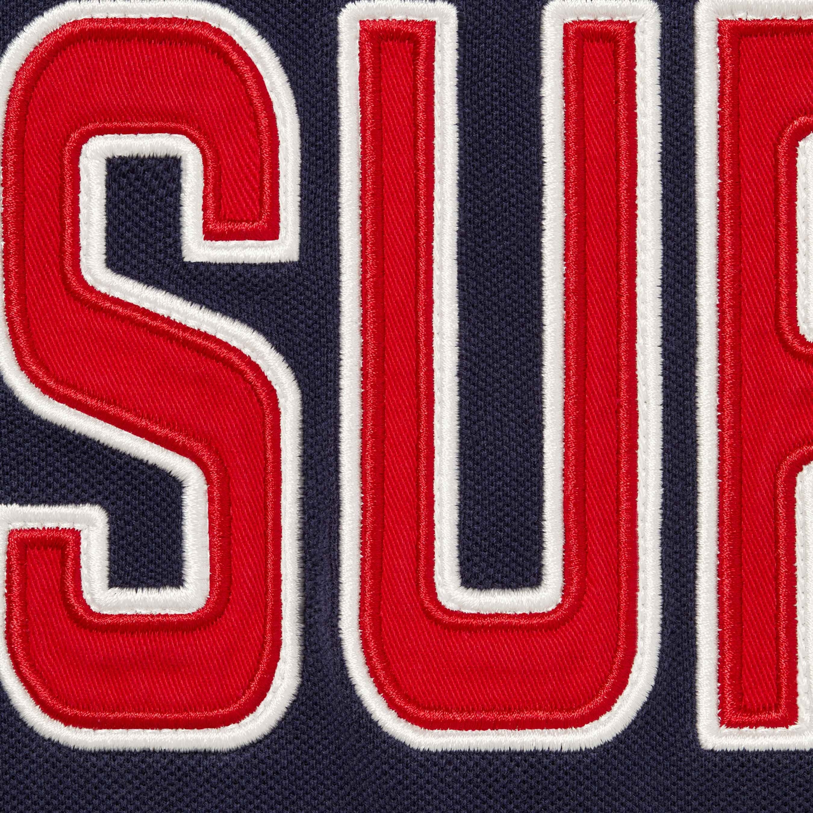 Supreme Twill Appliqué Polo Supreme Twill Appliqué Polo Navy Men's - FW25 - US