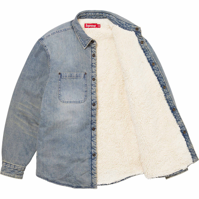 SUPREME 24FW FAUX SHEARLING LINED WORK SHIRT