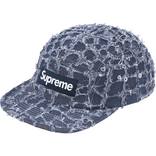 SUPREME 25SS FRAYED CROC DENIM CAMP CAP