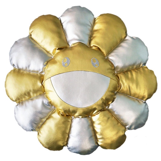 村上隆-KAIKAI KIKI MURAKAMI FLOWER CUSHION SILVER/GOLD(60CM)