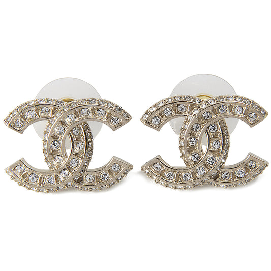 CHANEL METAL AND STRASS EARRINGS