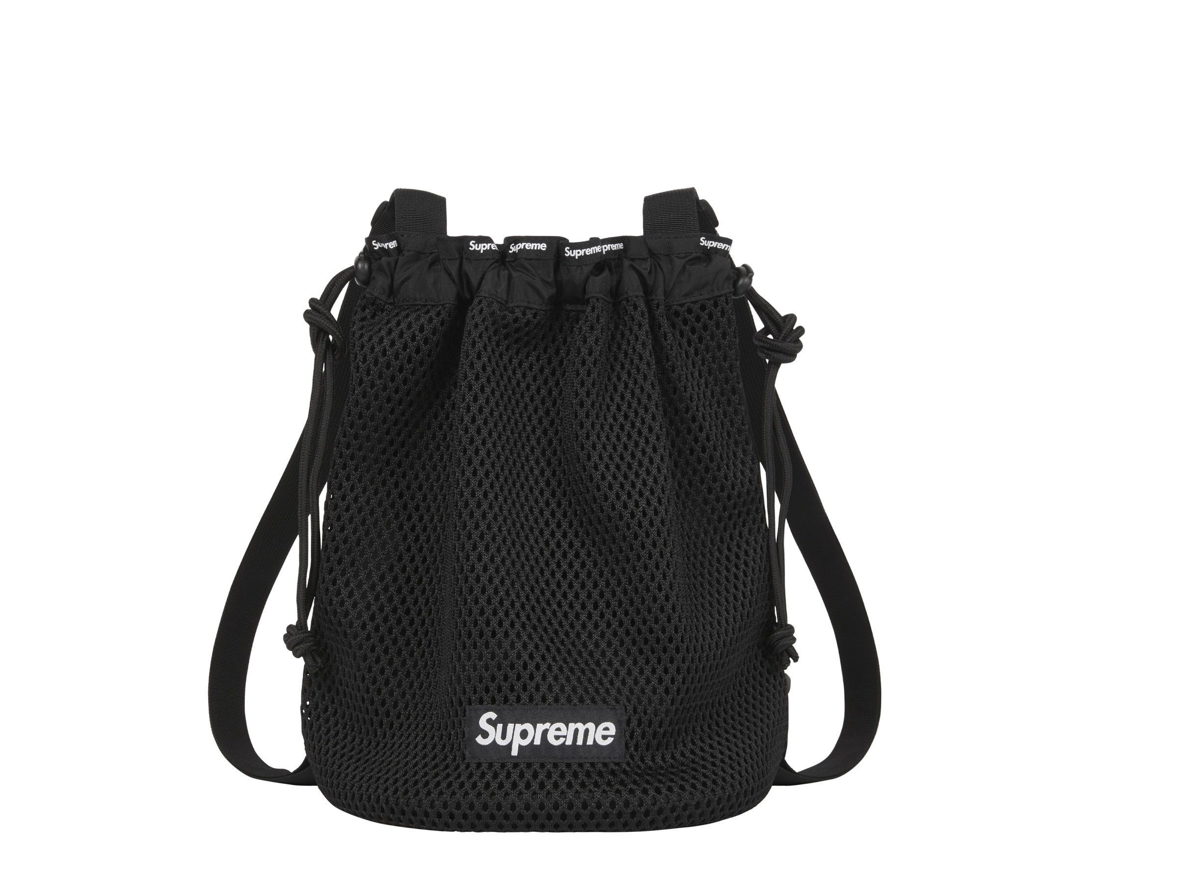 即完売品Supreme mesh small backpack Black - ショルダーバッグ