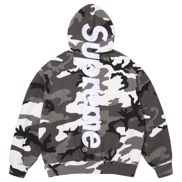 SUPREME 26SS WEEK9 SATIN APPLIQUÉ HOODED SWEATSHIRT