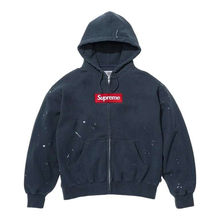 SUPREME 26SS WEEK4 MM6 MAISON MARGIELA BOX LOGO ZIP UP HOODED SWEATSHIRT
