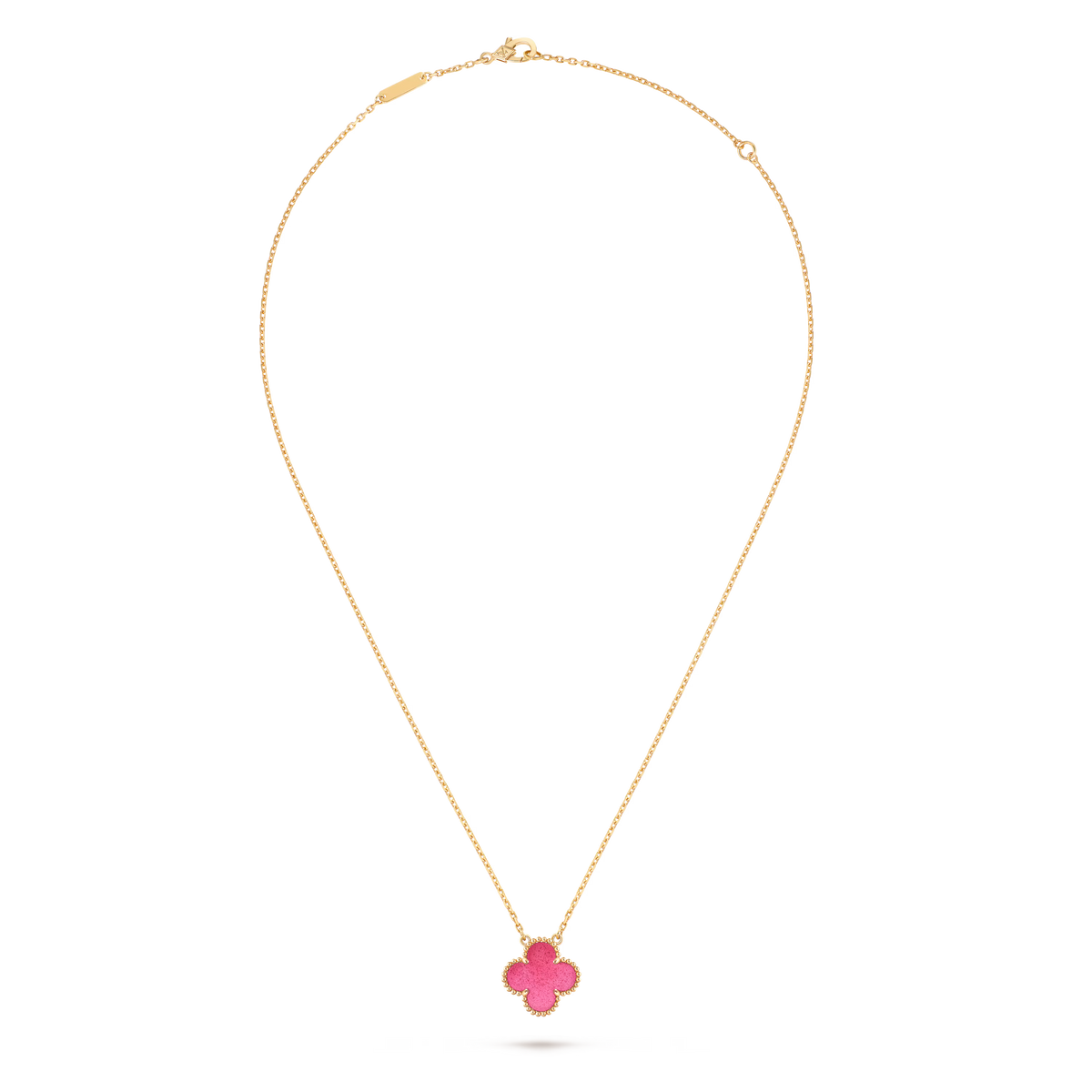 VAN CLEEF & ARPELS VINTAGE ALHAMBRA PENDANT 18K YELLOE GOLD ENAMEL