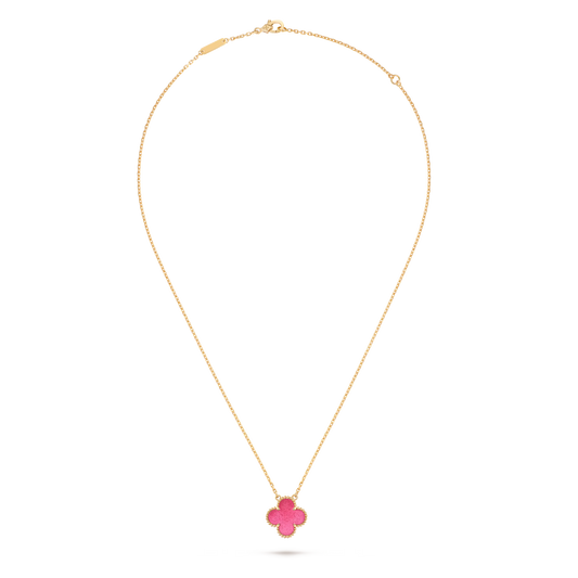 VAN CLEEF & ARPELS VINTAGE ALHAMBRA PENDANT 18K YELLOE GOLD ENAMEL