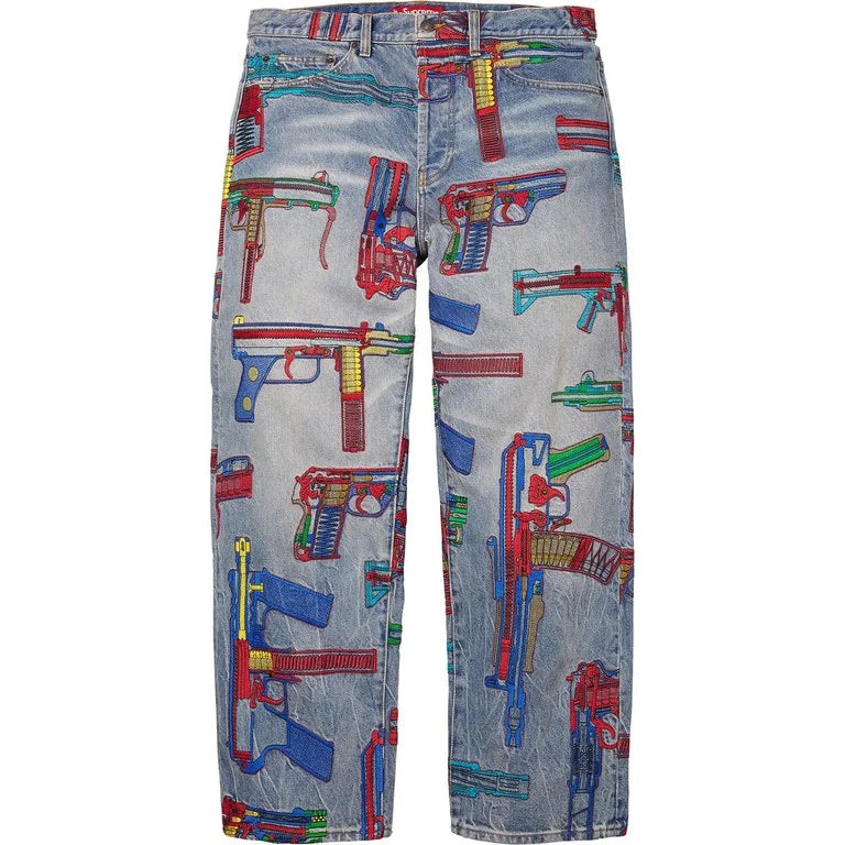 [PREORDER] SUPREME 26SS(WEEK19) GUNS EMBROIDERED LOOSE FIT JEAN