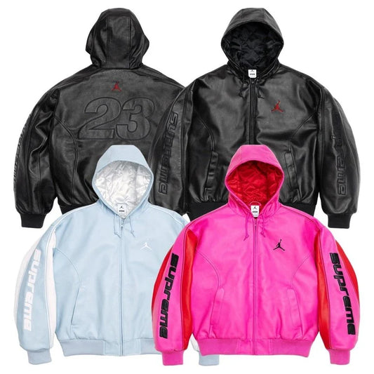 [PREORDER] SUPREME 26SS WEEK 15 SUPREME®/JORDAN® HOODED LEATHER JACKET