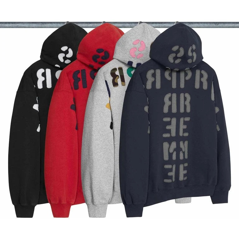 SUPREME 26FW WEEK 7 MIRRORED APPLIQUE HOODED SWEATSHIRT