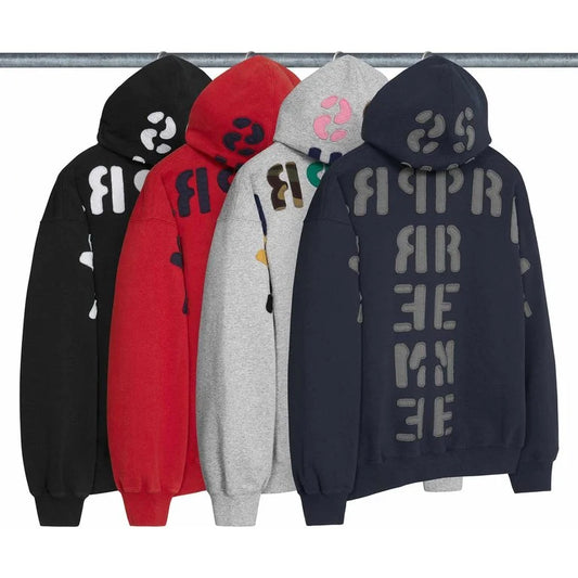 SUPREME 26FW WEEK 7 MIRRORED APPLIQUE HOODED SWEATSHIRT