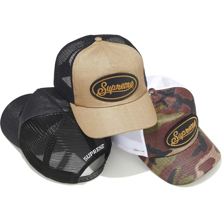 [PREORDER] SUPREME 26SS WEEK9 RAFFIA MESH BACK 5-PANEL